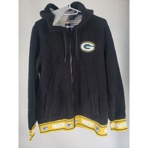 NFL Team Apparel Womens L Long Sleeve‎ Full Zip Up Hoodie Jacket Black